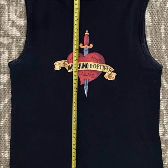 MOSCHINO MARE “Moschino Forever” CollectibleTimeless Black Tank Top S/M - Picture 5 of 6